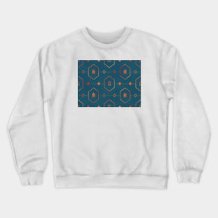 Copper Turtle Pattern on Teal Crewneck Sweatshirt